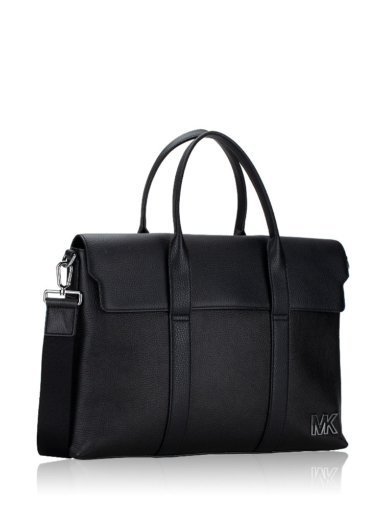 Men Cooper Leather Briefcase Black