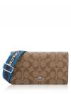 CJ649 Signature Anna Foldover Clutch Crossbody Khaki Racer Blue Multi