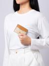 CH415 Signature Slim ID Card Case Light Khaki Light Saddle