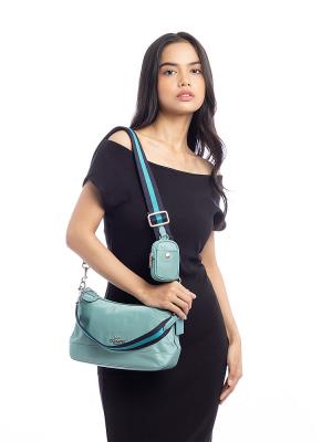 CA205 Ellis Nylon Shoulder Bag Blue Green Multi