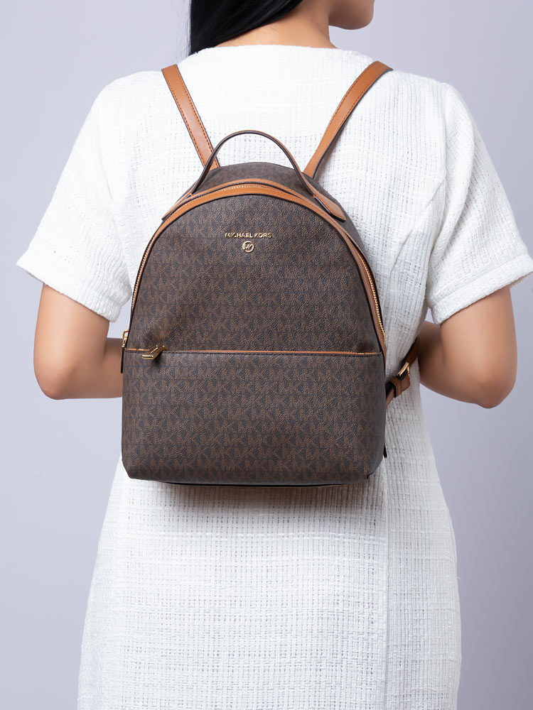Valerie Signature Medium Backpack Brown Acorn