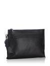 Men F28614 Pebbled Leather Pouch Black Gunmetal