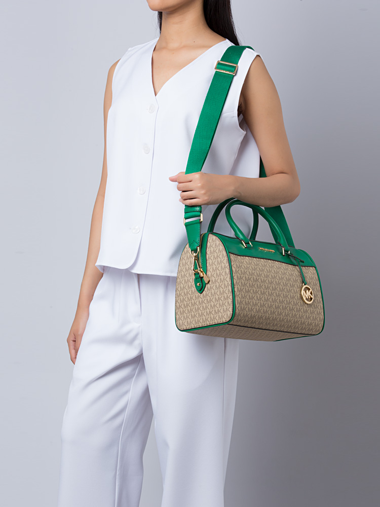 Signature Travel Medium Duffle Satchel Palmetto Green