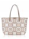 Sutton Spade Flower Monogram Coated Canvas Large Tote Natural Multi