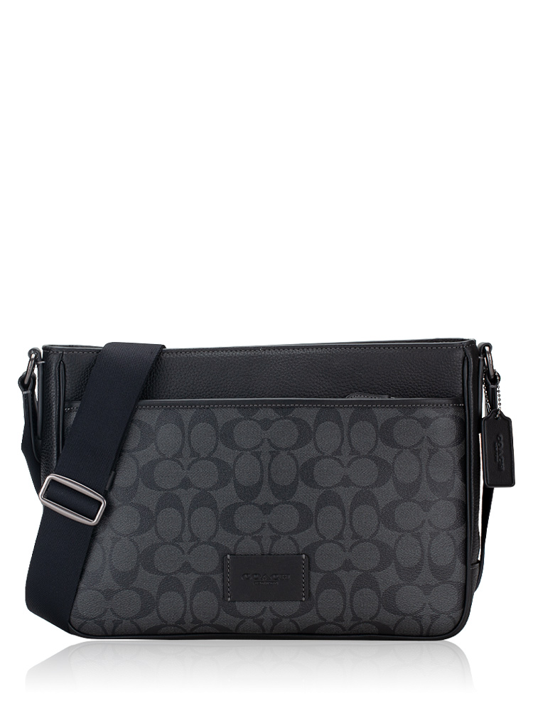 CH078 Signature Colorblock District Crossbody Charcoal Black