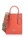 CJ501 Signature North South Mini Tote Khaki Tangerine