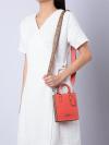 CJ501 Signature North South Mini Tote Khaki Tangerine