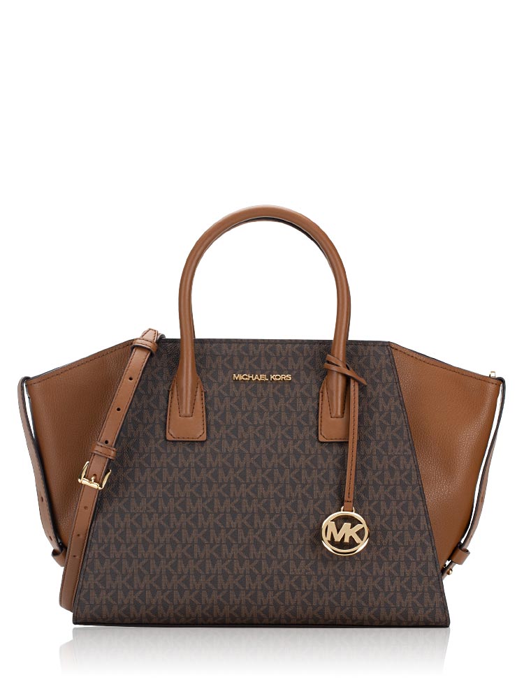 Signature Avril Large Top Zip Satchel Brown