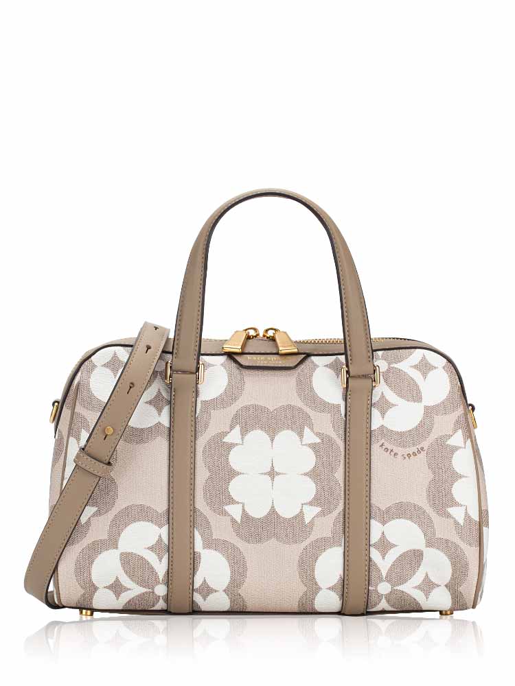 Spade Flower Monogram Eleanor Medium Satchel Natural Multi