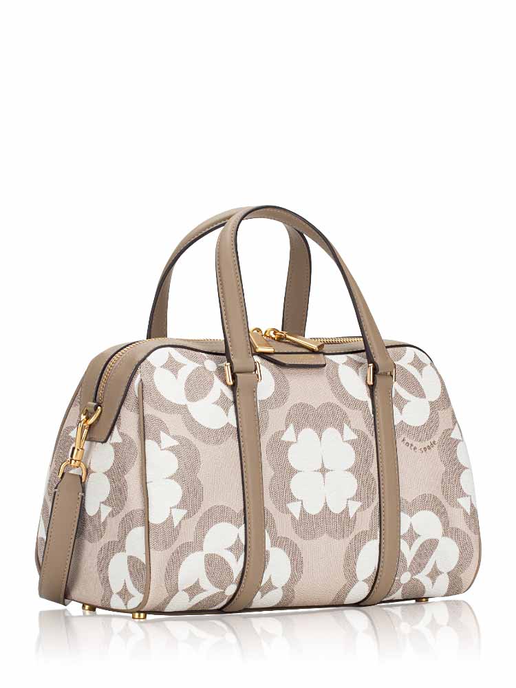 Spade Flower Monogram Eleanor Medium Satchel Natural Multi