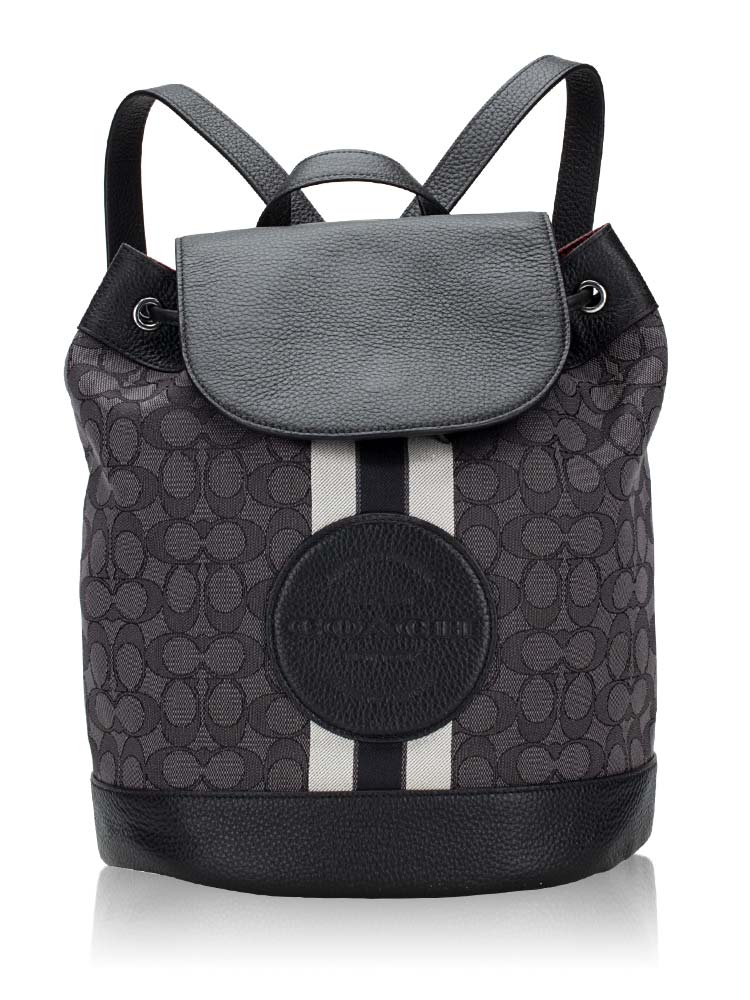 CE601 Signature Dempsey Drawstring Backpack Black Smoke Black Multi