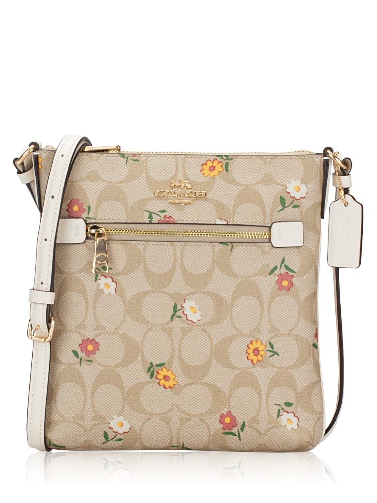 CH479 Signature Nostalgic Ditsy Print Mini Rowan File Bag Light Khaki Multi