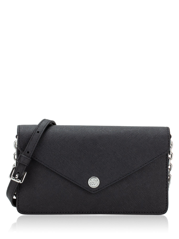 Envelope Small Saffiano Crossbody Bag Black