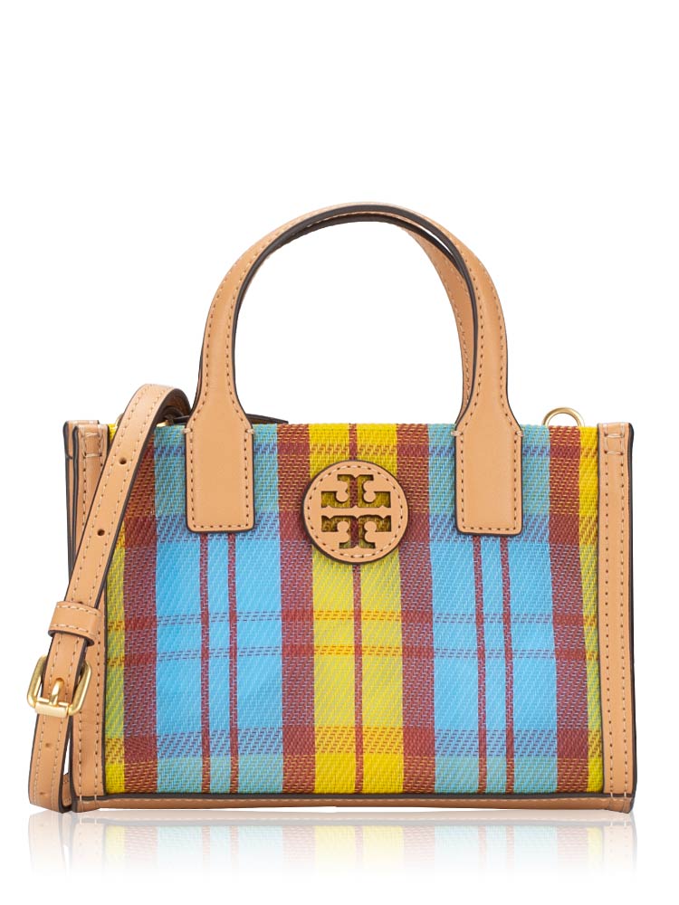 Nylon Mesh Mini Tote Yellow Blue Multi