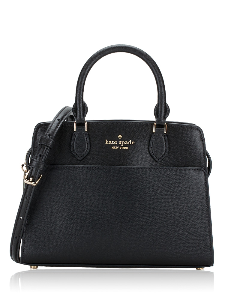 Madison Saffiano Leather Small Satchel Black