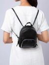 Jaycee Leather Xs Convertible Zip Pocket Backpack Black