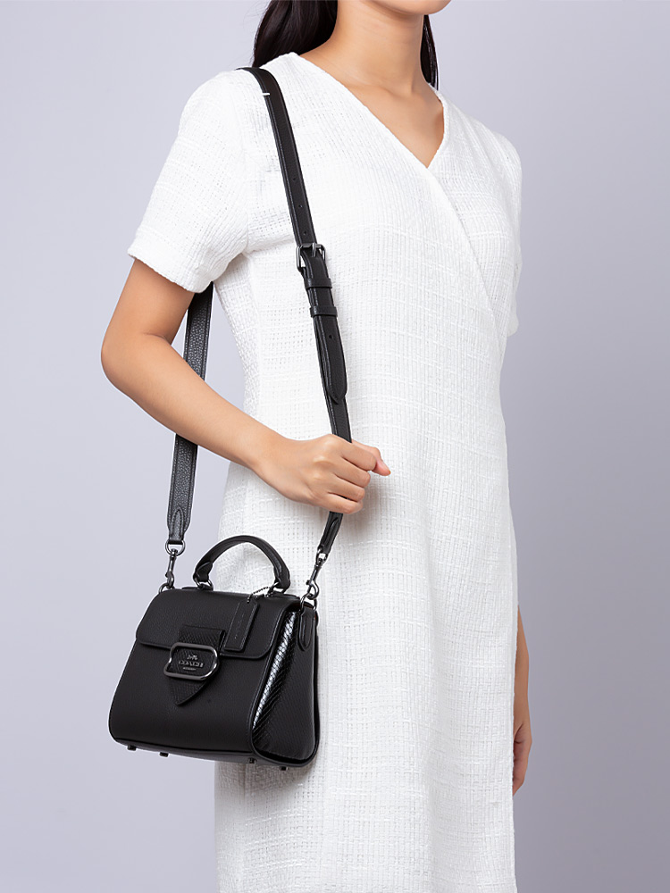 CF321 Morgan Snake Trim Satchel Black Multi