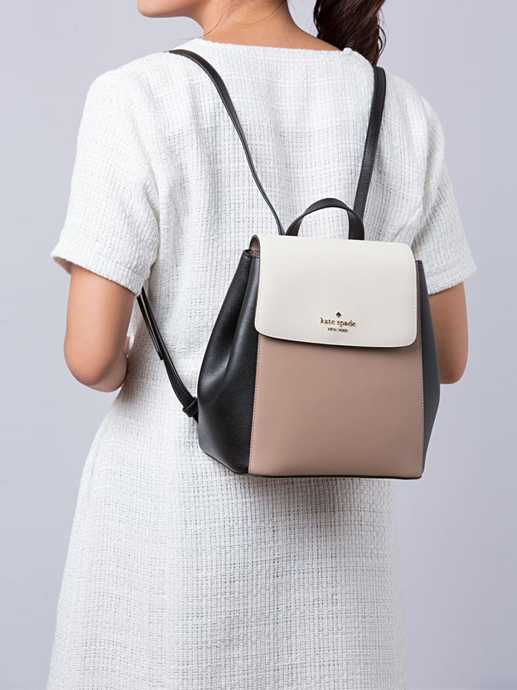 Madison Colorblock Flap Backpack Toasted Hazelnut Multi