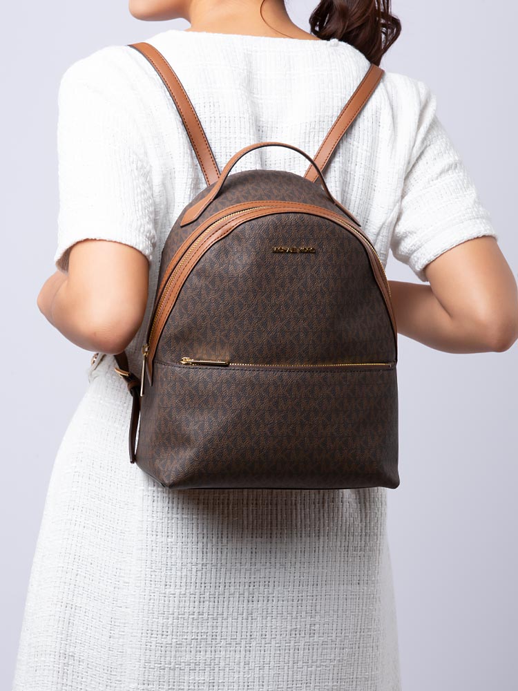 Signature Sheila Medium Front Pocket Backpack Brown