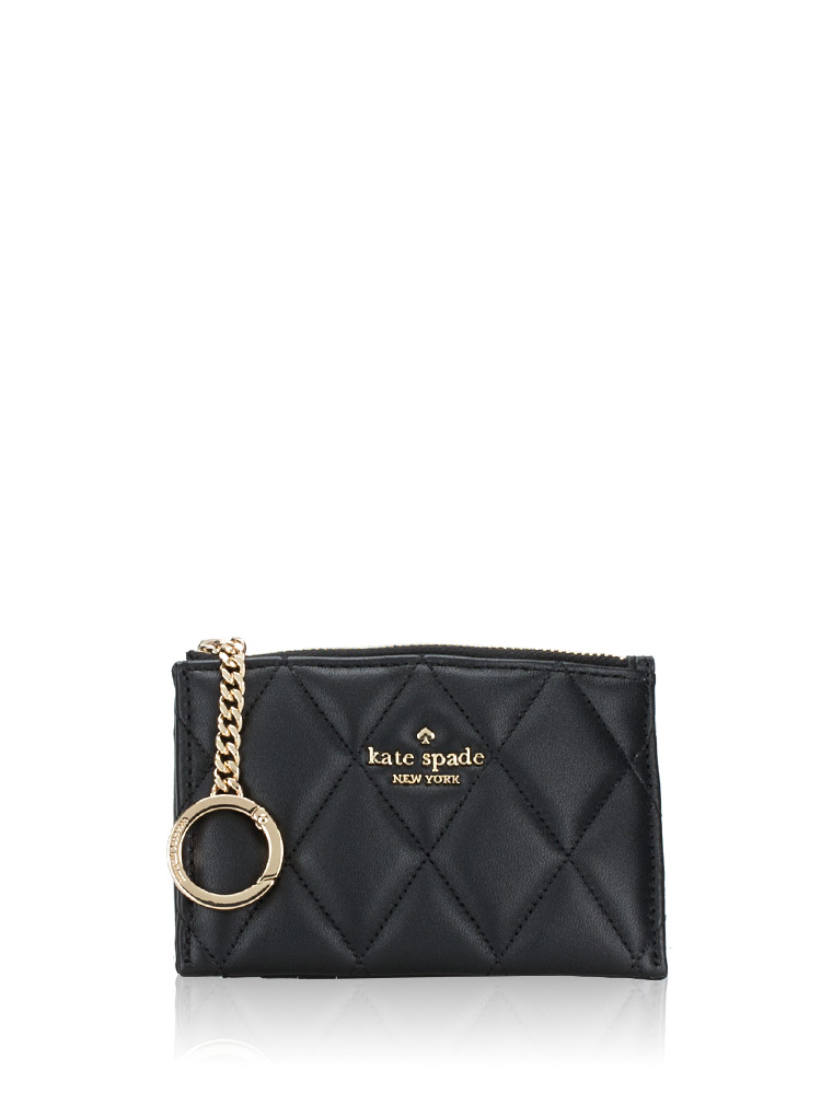 Carey Small Quilted Card Holder Black