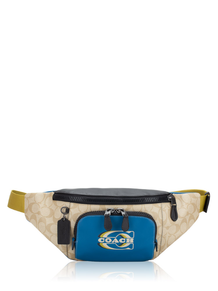 Men CH587 Signature Block Track Belt Bag Light Khaki Blue Jay Multi