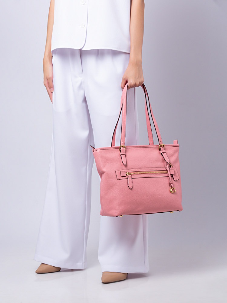 CC395 Taylor Leather Tote Bubblegum