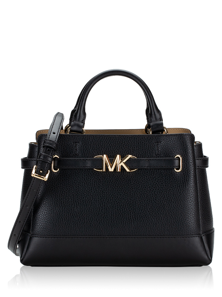 Reed Leather Small Belted Satchel Black