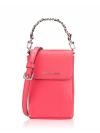 Jet Set Small Leather Chain Link Smartphone Crossbody Geranium