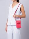 Jet Set Small Leather Chain Link Smartphone Crossbody Geranium