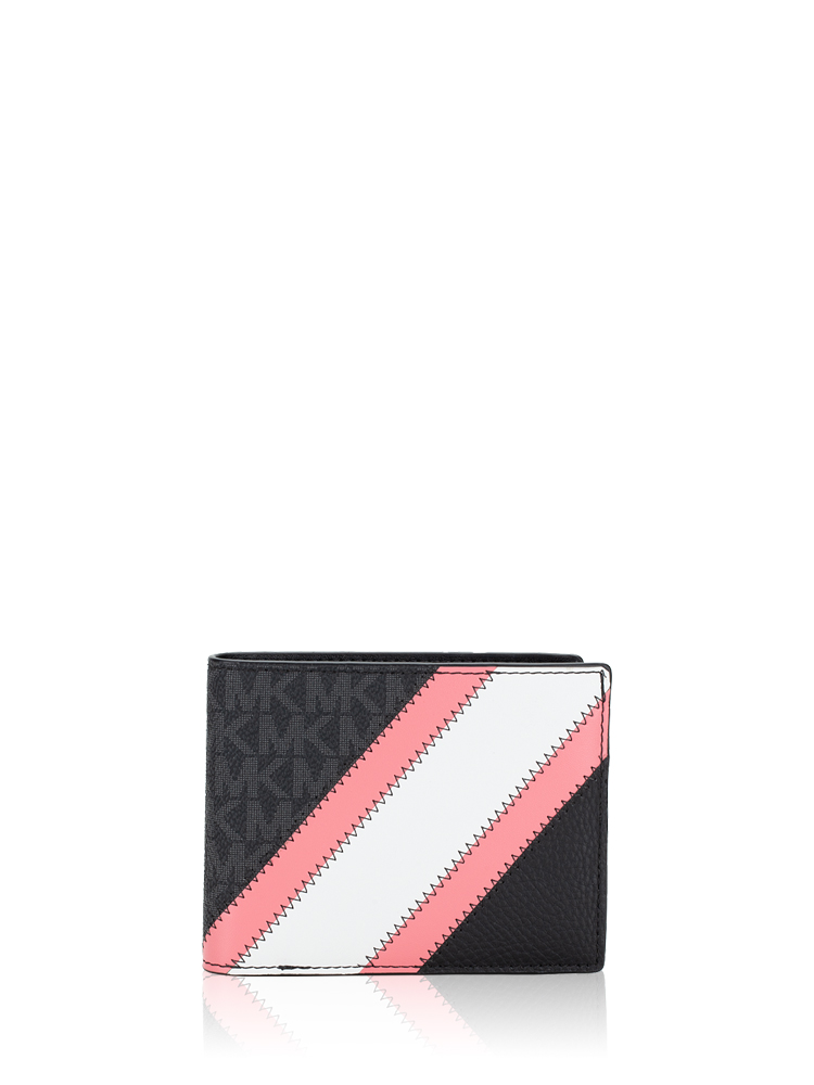 Men Signature Stripe Billfold Passcase Gift Set Pink