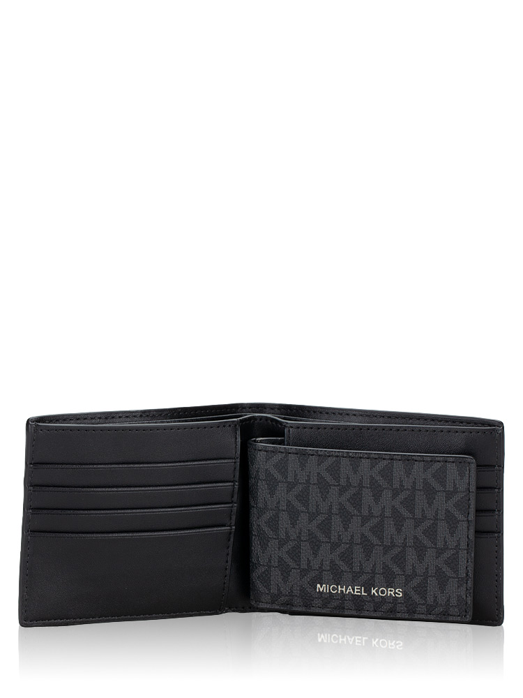 Men Signature Stripe Billfold Passcase Gift Set Pink