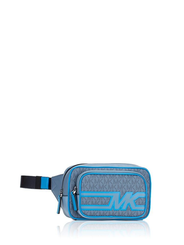 Signature Cooper Double Zip Belt Bag Denim Multi
