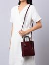H017L01RE22 Micro Tote Croc Leather Crossbody Syrah