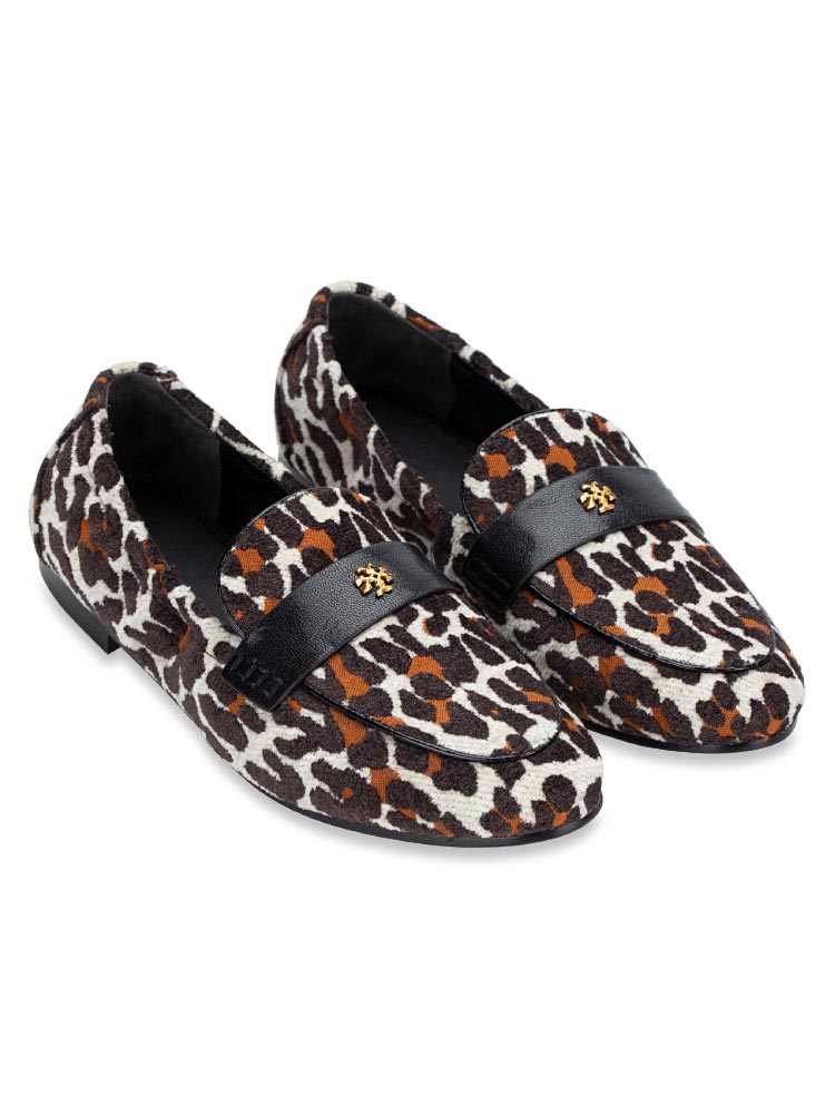 Reva Velvet Ballet Flat Leopard Perfect Black Sz 8.5