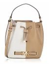 Reed Medium Two-Tone Leather Bucket Bag Camel Multi