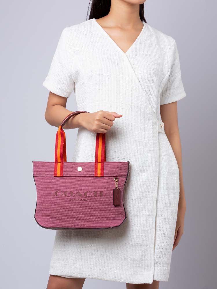 CK168 Canvas Small Tote Light Raspberry Multi