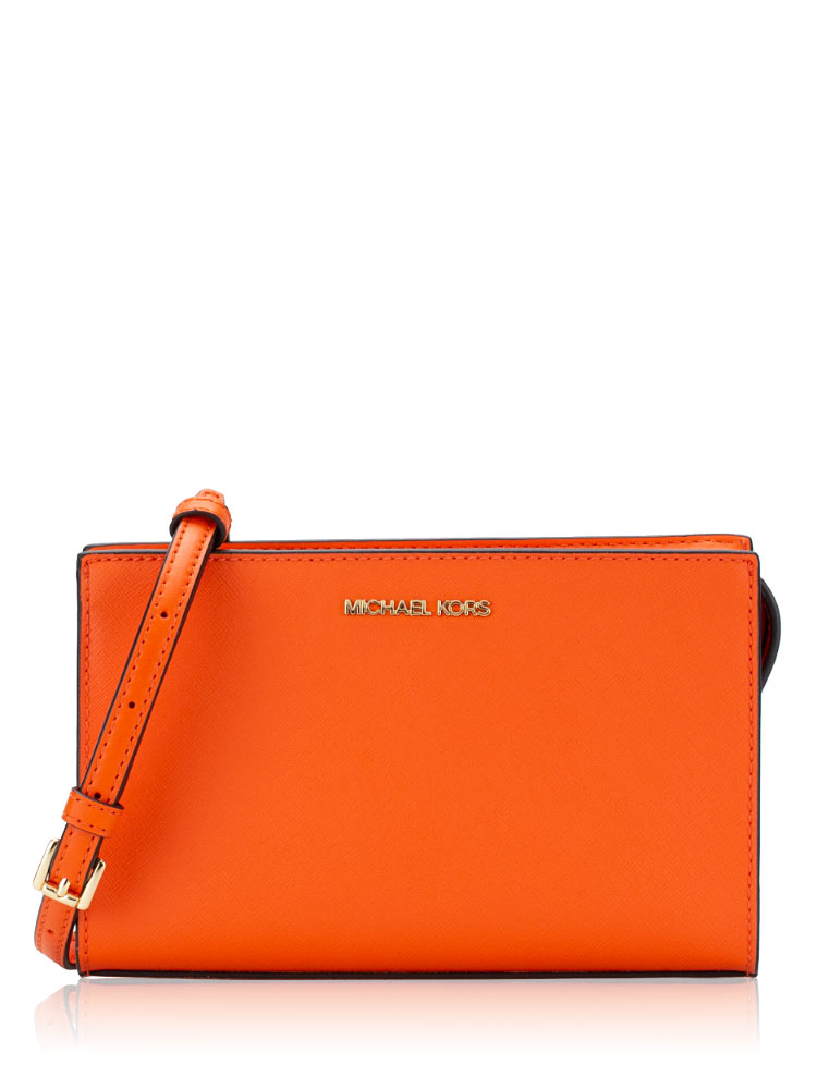 Sheila Saffiano Small Top Zip Crossbody Bag Poppy
