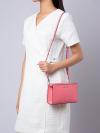 Sheila Saffiano Small Top Zip Crossbody Bag Tea Rose