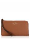 Lucy Pebble Leather Medium L-Zip Wristlet Warm Ginger