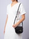 Reed Small Leather Saddle Crossbody Black