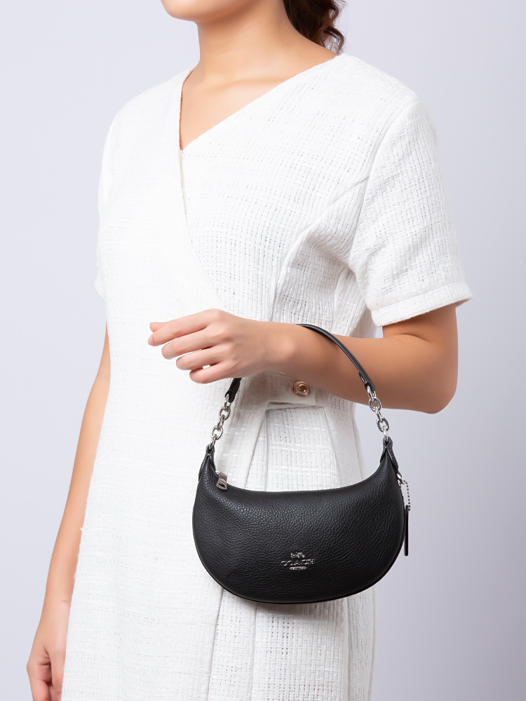 CN011 Payton Leather Mini Shoulder Black