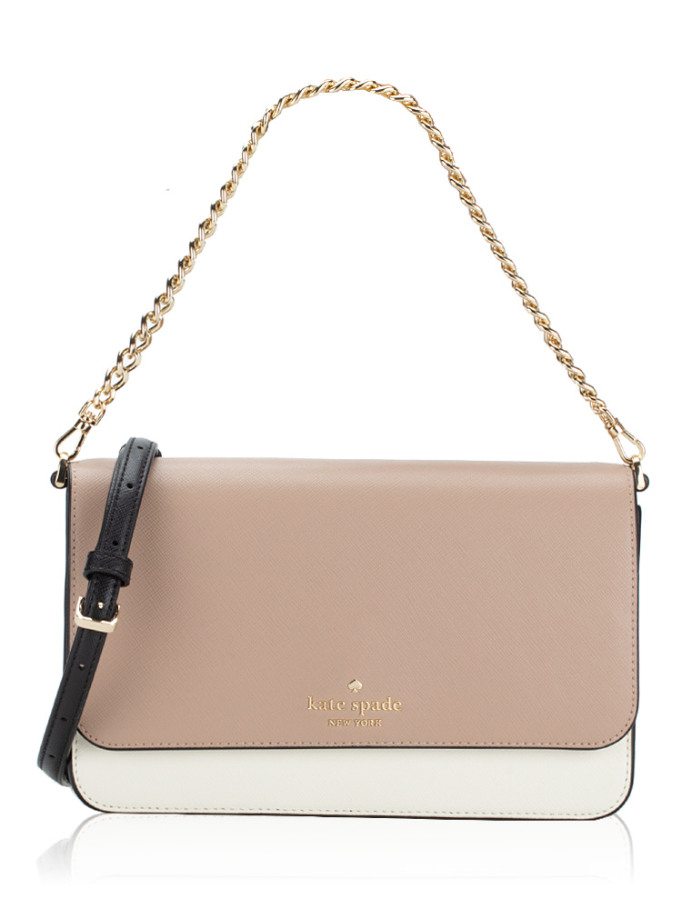 Madison Colorblock Saffiano Flap Convertible Crossbody Toasted Hazelnut Multi