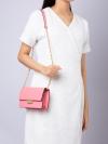 Cece Medium Flap Structured Clutch Tea Rose