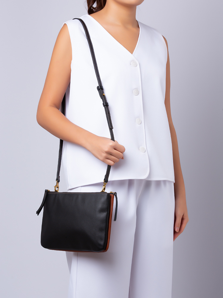 ZB1827015 Devon Crossbody Black Brown