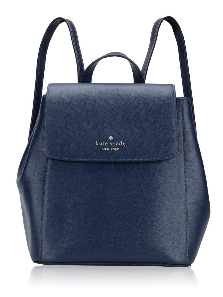 Madison Saffiano Flap Backpack Parisian Navy