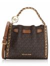 Signature Mina Small Chain Crossbody Bag Brown