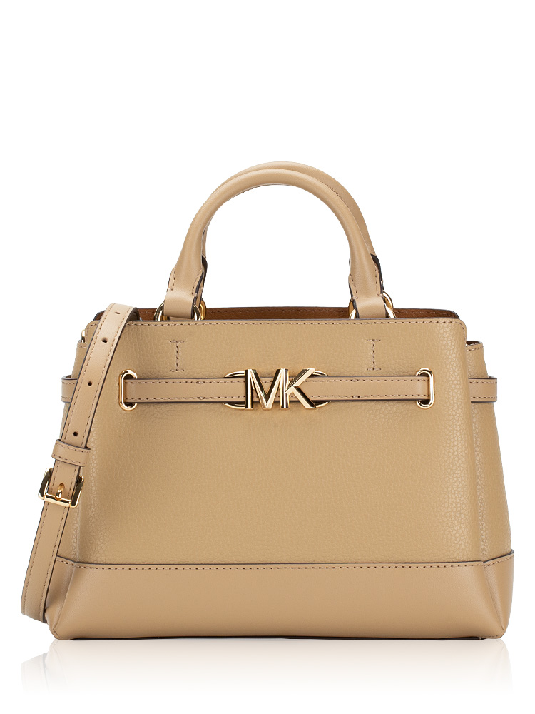 Reed Leather Small Belted Satchel Camel