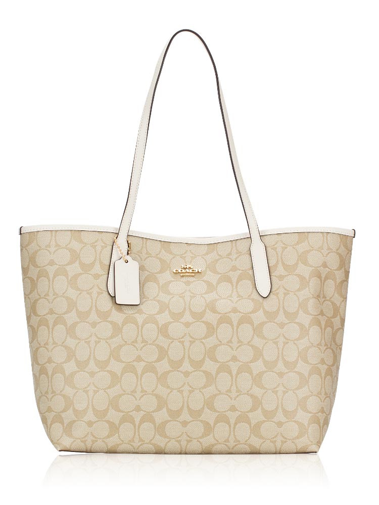 5696 Signature Open City Tote Light Khaki Chalk