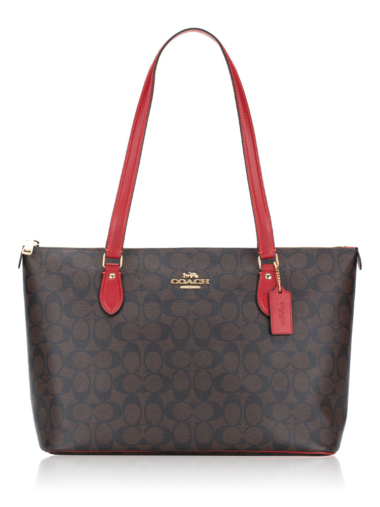CH504 Signature Gallery Tote Brown 1941 Red