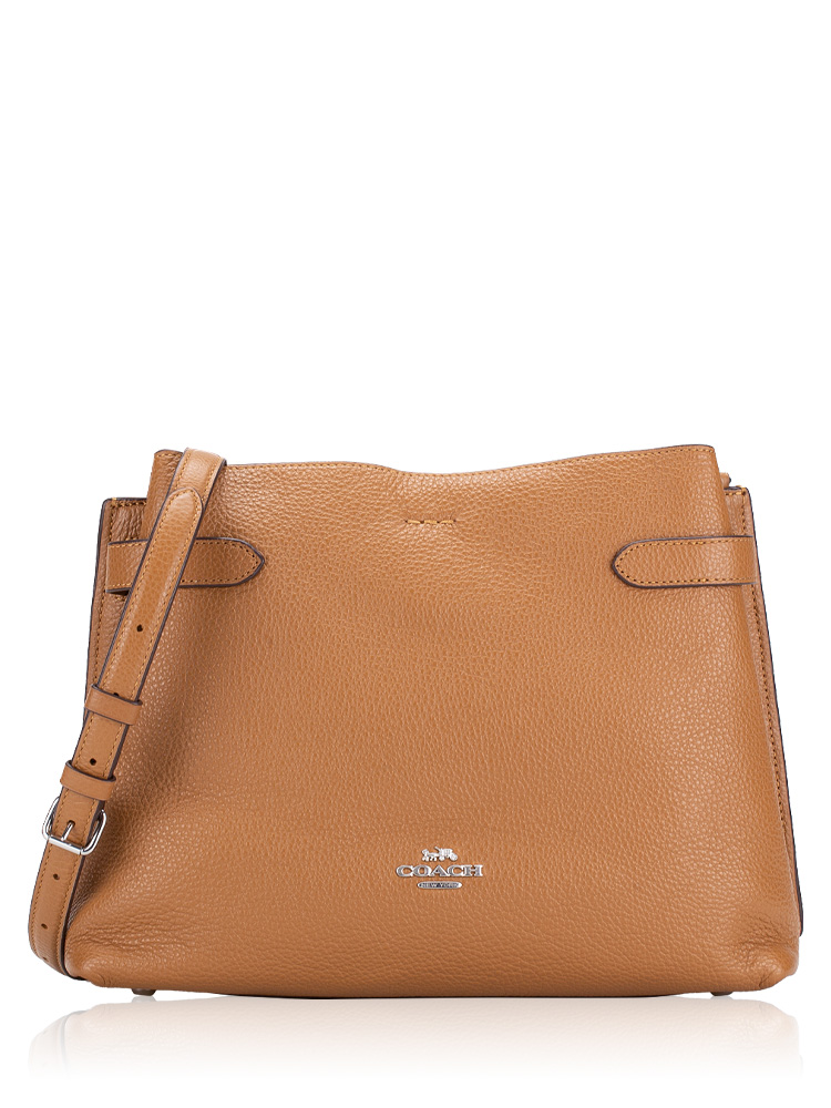 CH194 Hanna Leather Shoulder Bag Light Saddle